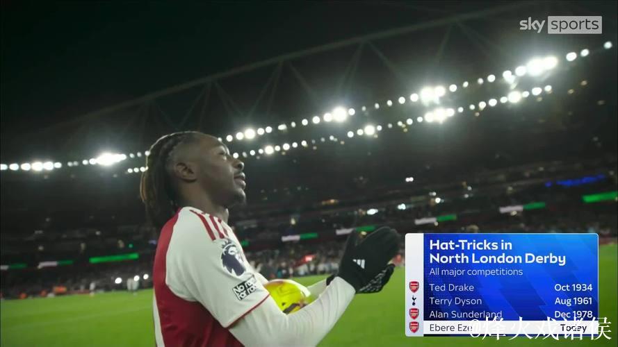 英超-埃泽帽子戏法特罗萨德助攻破门 阿森纳4-1大胜热刺
